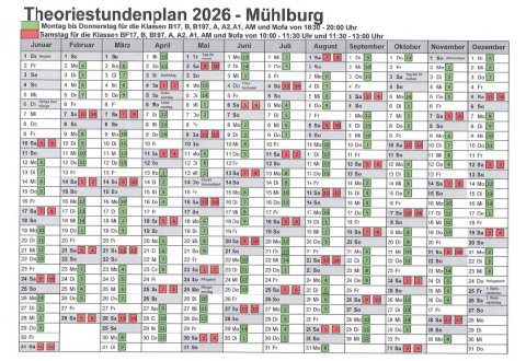 Theoriestundenplan Mühlburg - Fahrschule Frank Dopf, Karlsruhe