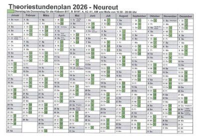 Theoriestundenplan Neureut Fahrschule Frank Dopf, Karlsruhe