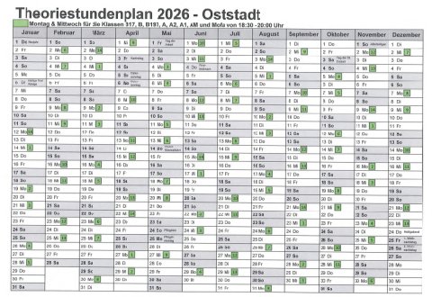 Fahrschule Frank Dopf - Theoriestundenplan OSTSTADT