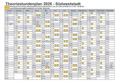 Theoriestundenplan Südweststadt Fahrschule Frank Dopf, Karlsruhe Theoriestundenplan Südweststadt Fahrschule Frank Dopf, Karlsruhe