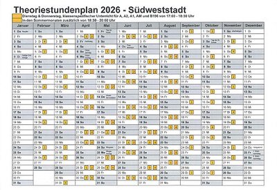 Theoriestundenplan Südweststadt Fahrschule Frank Dopf, Karlsruhe Theoriestundenplan Südweststadt Fahrschule Frank Dopf, Karlsruhe