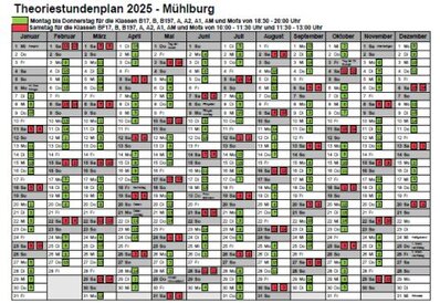 Theoriestundenplan Mühlburg Fahrschule Frank Dopf, Karlsruhe