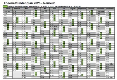 Theoriestundenplan Neureut Fahrschule Frank Dopf, Karlsruhe