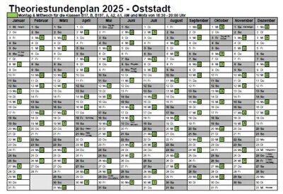 Theoriestundenplan Mühlburg Fahrschule Frank Dopf, Karlsruhe